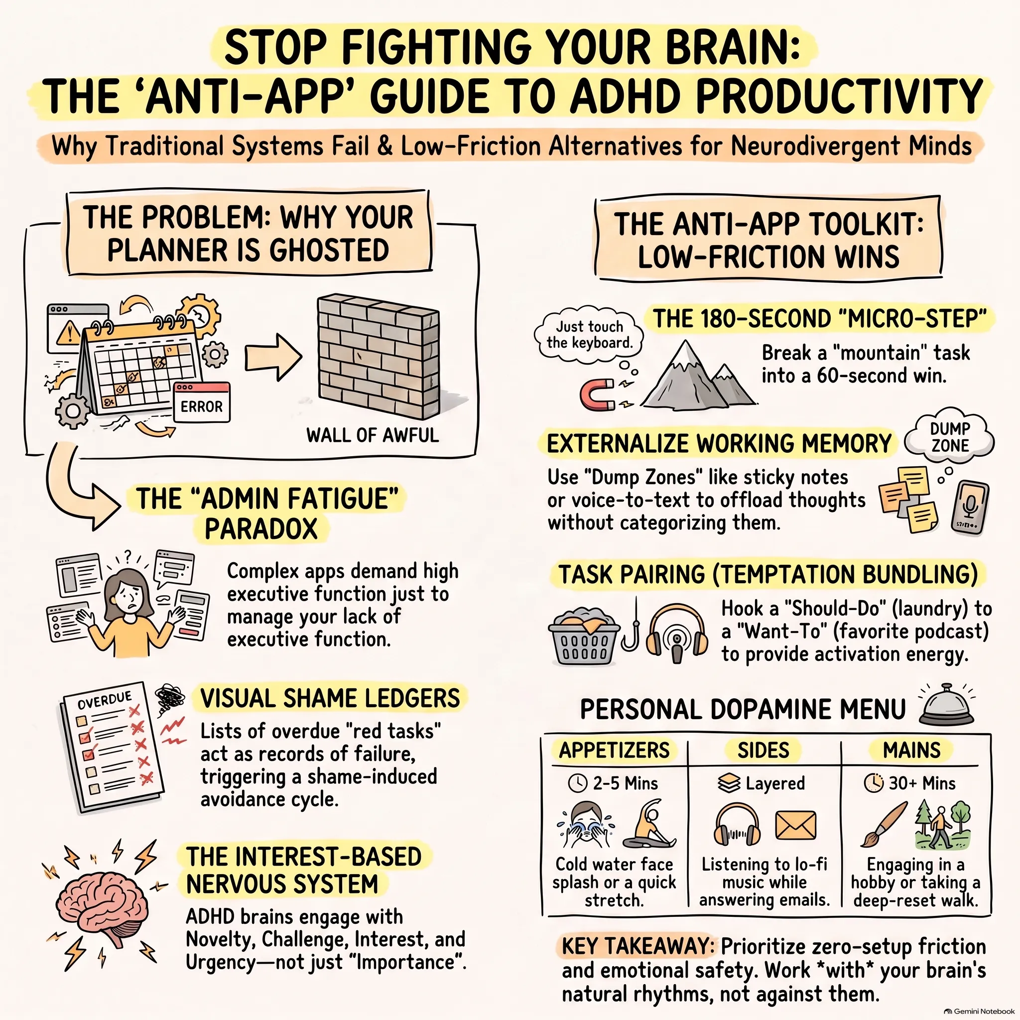 The Anti-App Philosophy: Systems That Work WITH Your ADHD Brain