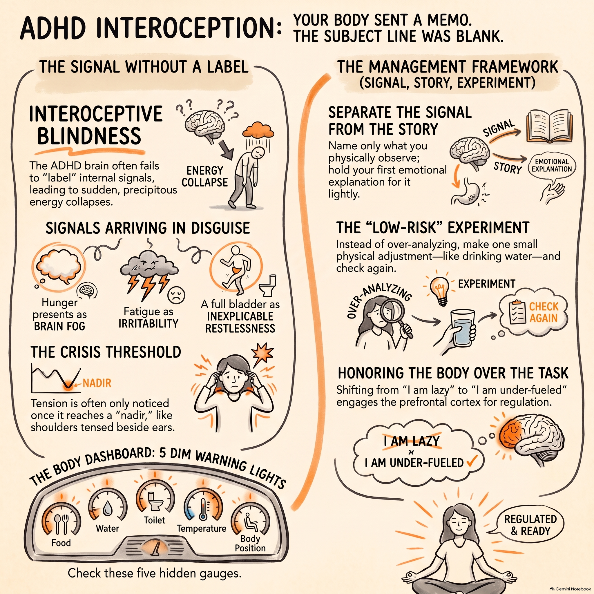 Your Body Sent a Memo: What Interoception Looks Like in an ADHD Nervous System
