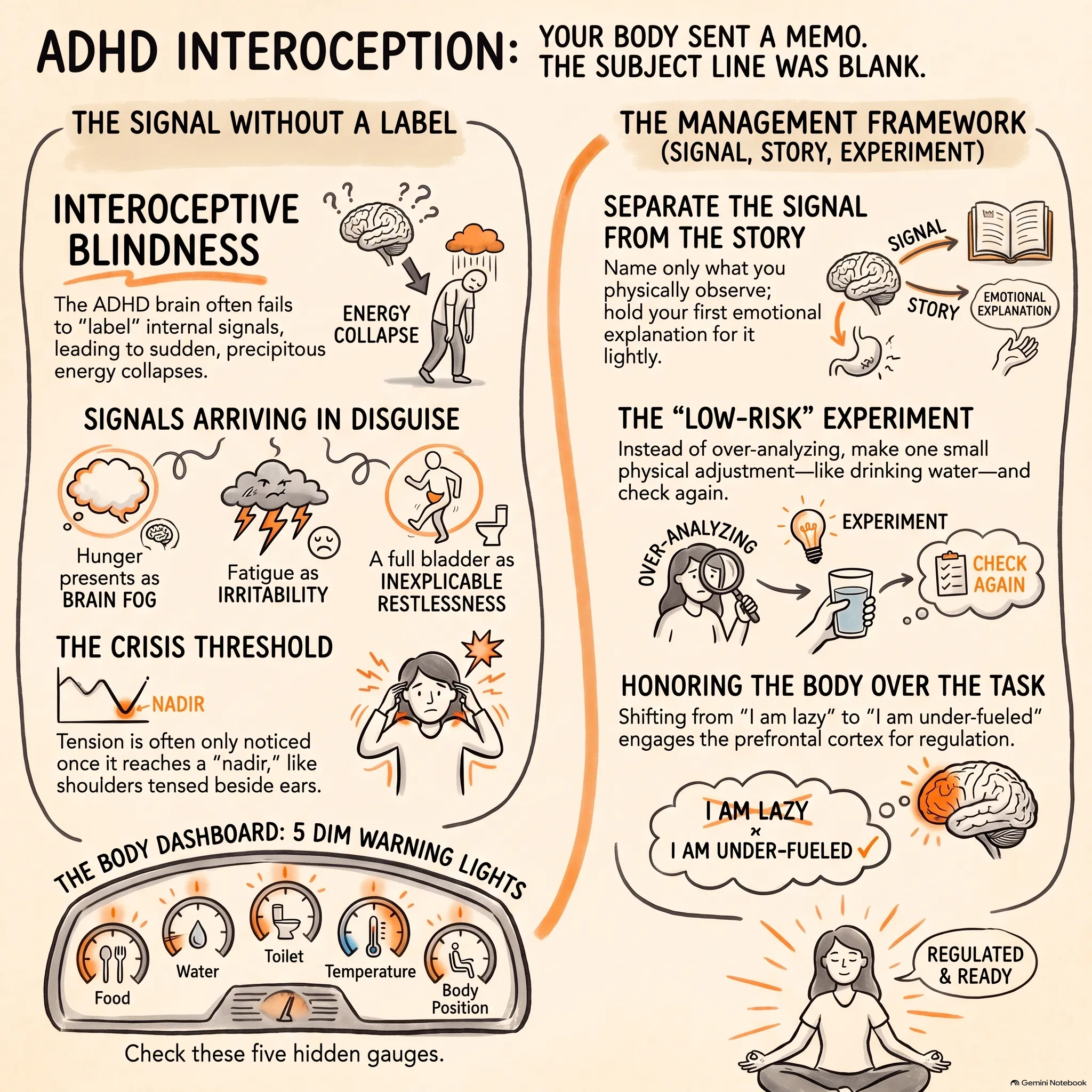 Your Body Sent a Memo: What Interoception Looks Like in an ADHD Nervous System
