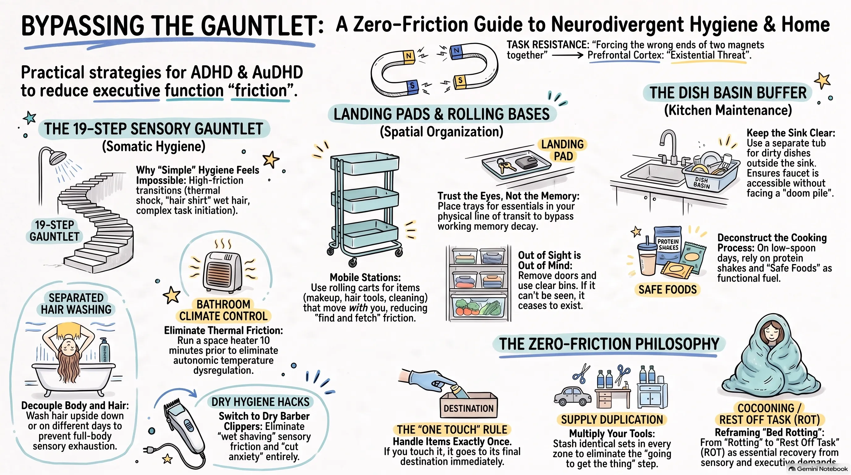 Zero-Friction Somatic Hygiene: Hacking Showers, Doom Piles, and The Wall of Awful