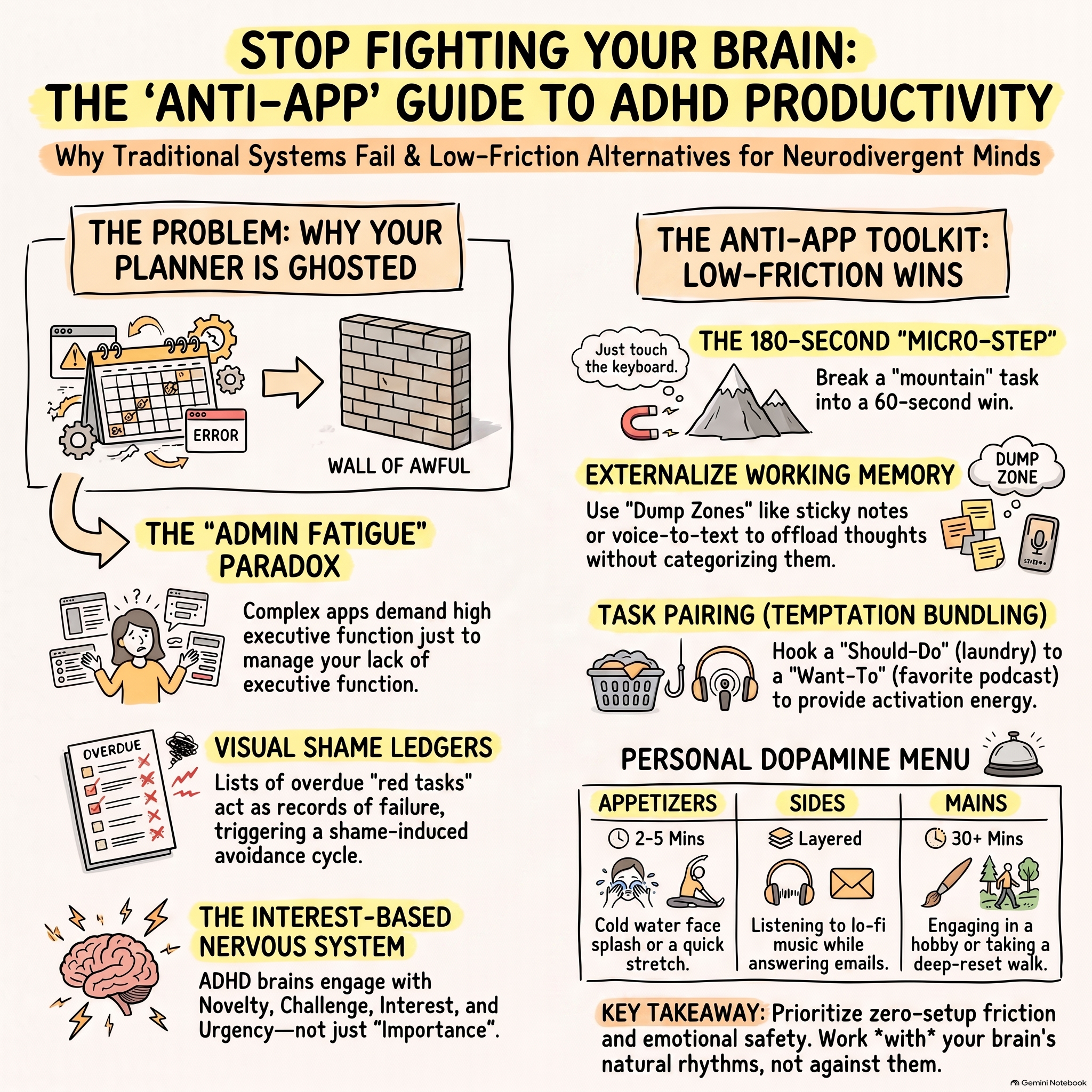 The Anti-App Philosophy: Systems That Work WITH Your ADHD Brain