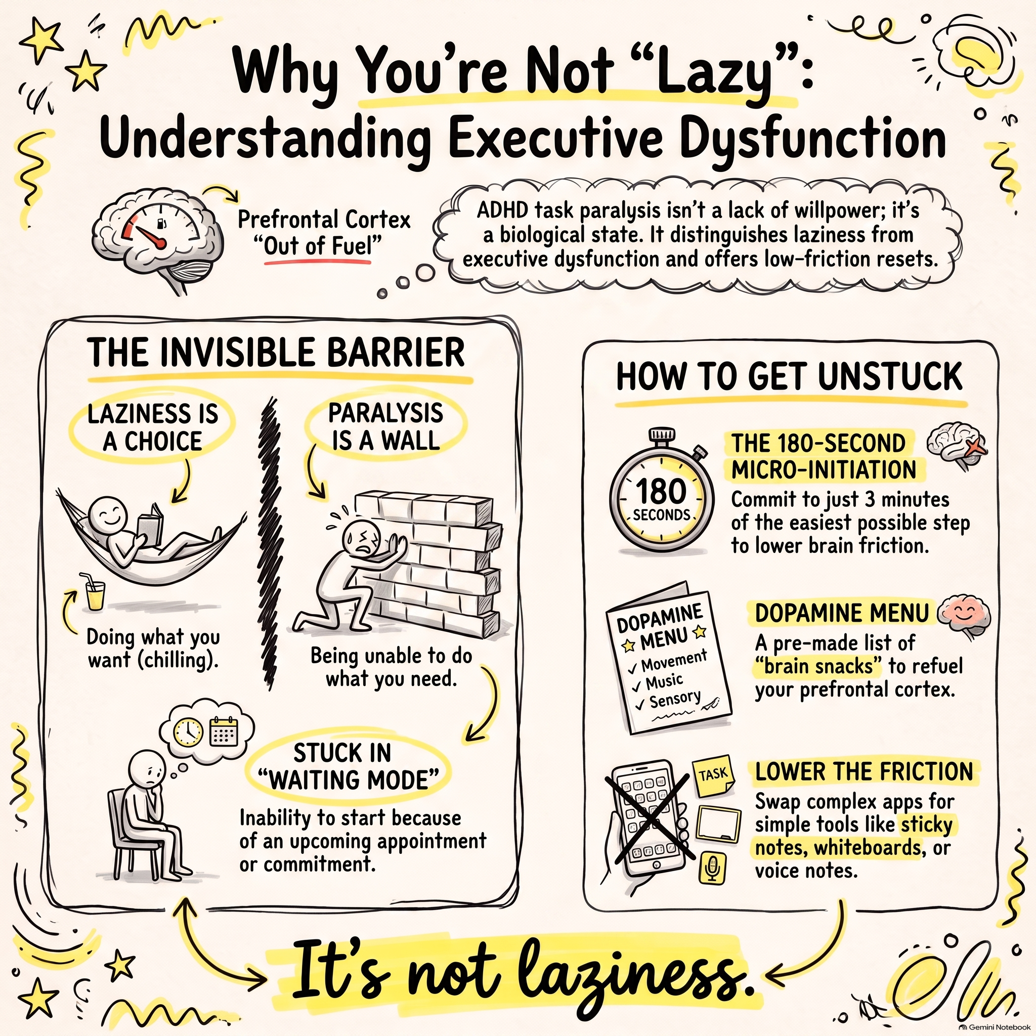 Executive Dysfunction: Why It's Not Laziness (and What Actually Helps)